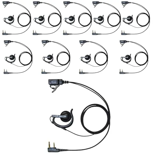 BLUE CENTURY ブルーセンチュリー 国内メーカー 特定小電力 トランシーバー【KENWOOD(ケンウッド) DEMITOSS】対応 3.5φ・2.5φ L型2ピンプラグ イヤホンマイク 予備イヤーパッド付属 (オープンイヤー型【K025】, 10