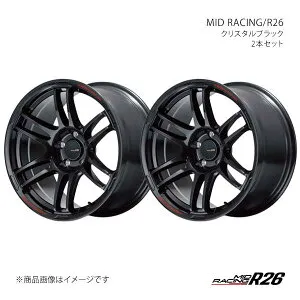 MID RACING/R26 BRZ ZC6 2017/10～2021/3 アルミホイール2本セット【17×7.0J 5-100 INSET48 CBK】X195770533480300×2