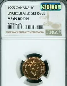 1995 カナダ セント NGC MS69 RD DPL MAC ソロ 最高級グレード & スポットレス *