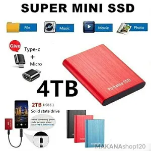 外付けSSD ポータブルSSD 1TB 4TB 外付けハードディス 500GB 超薄型ポータブル ハードディスク 2TB USB3.1 Type-C 対応 スマホ互換可 耐衝撃