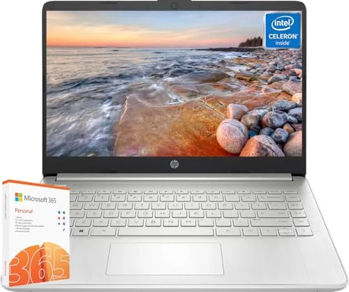 HP 14インチ超軽量ノートパソコン ビジネス用 Intel Celeron N4120 16GB RAM、384GBストレージ (128GB eMMC+256GB Micro SD)、1年間のOffice 365 & Windows 11 S、長寿命、W