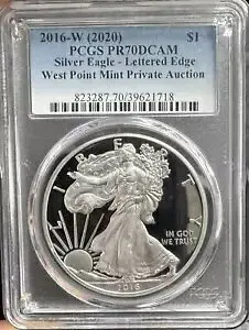 2016-W (2020) アメリカン シルバー イーグル PCGS PF70DCAM レタード エッジ WPM プライベート オークション