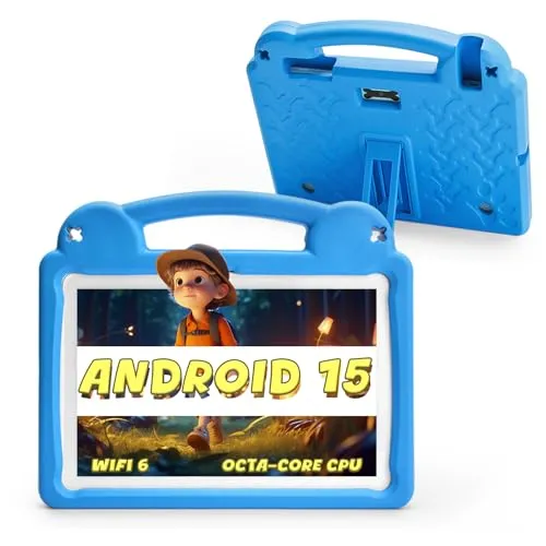 Ruufuuxy キッズタブレット 10.1インチ Androidタブレット 子供用 Android 15 1280x800ディスプレイ オクタコア CPU 8GB+64GB 1TB Micro SD経由で拡張可能 WiFi 6(2.4G+5G) ペアレン