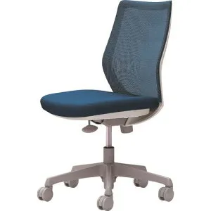 ■OKAMURA CG-M 肘無 背メッシュ ハンガー無 ホワイトボディ ナイロンキャスター ミディアムブルー CG11WRFZK3(2166927)[送料別途お見積り][法人限定][外直送]