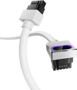 AsiaHorse Hydrus 16ピン GPU用スリーブケーブル GPU用PC電源 延長ケーブル [18 AWG高性能銅コア] 30CM 1本の8ピン 延長 600Wの16 AWG PC電源ユニットに対応しHydrus-16PIN-WHITE-A-JP