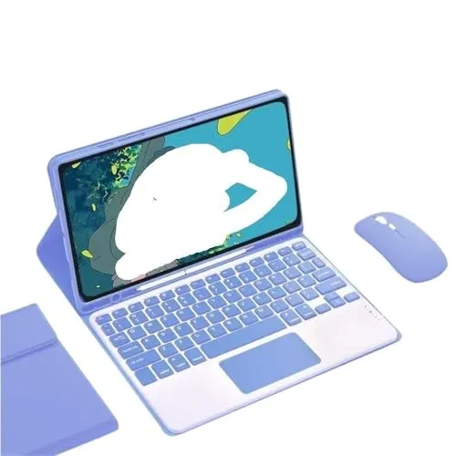 Luopan タブレットケースとカバー, キーボードとケースのセット iPad Pro 11 インチ 2018-2022 ユニバーサルに最適(Purple+touch keyboard+mouse)