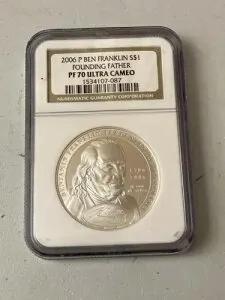 2006 P ベン フランクリン シルバー ドル創設の父 NGC PF 70 ウルトラ カメオ出演