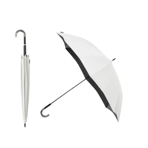 マーナ (marna) Shupatto アンブレラ UV 日傘 レディース 長傘 傘 メンズ 日傘兼用雨傘 UVカット率 UPF50+ 遮光 晴雨兼用傘 シュパット プレゼント 16本骨 シェルホワイト 55cm S509W