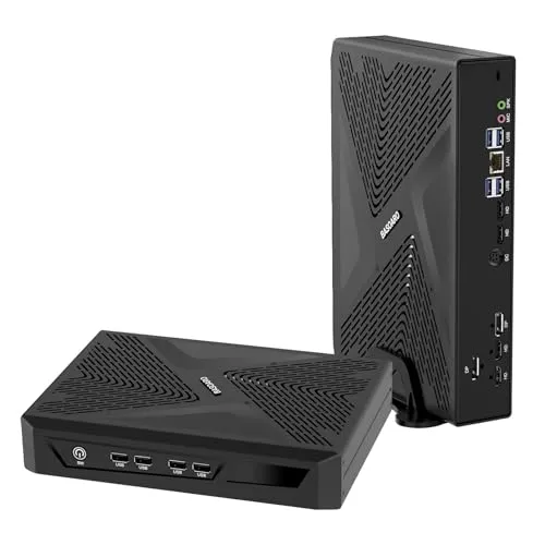 BASOARO ミニゲーミングPC、ミニデスクトップコンピューター、Win 11 Pro Core i5-12450H、RTX 3050 6GB GDDR6、64GB DDR4 RAM 1TB NVME SSD、8K クアッドディスプレイ 小型ゲームPC、