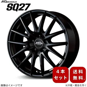 アルミホイール WRX STI VAB スバル 【18×8.0J 5-114.3 INSET42 メタリックブラック】 マルカ MID SQ27 4本セット 18インチ 5穴 インセット42 1台分