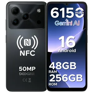 【数限定6000円オフ】DOOGEE NOTE56PLUS Android16 SIMフリー スマホ 6.56インチ 90Hz 5000万画素スマートフォン 8コアCPU 6150mAh大容量バッテリー アンドロイド16 スマホ本体 48GB+256GB+2TB拡張 NFC/指紋認証/顔