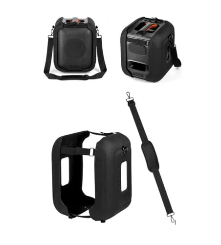 YUULNMOP スピーカーケース トラベルバッグ、EVAキャリーケース ショルダーバッグ保護カバー 調節可能なストラップ付き JBL Partybox Encore Essential、ポータブル耐衝撃スピーカーカバー