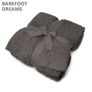 ベアフットドリームス ブランケット B542-14 Cozy Chic Ribbed Throw Charcoal BAREFOOT DREAMS 【送料無料（※北海道・沖縄は1,000円）】
