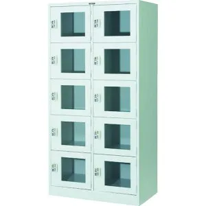 ■TRUSCO 窓付きコインロッカー10人用〔品番:WSV10MCR〕【1247039:0】[法人・事業所限定][直送元][店頭受取不可]