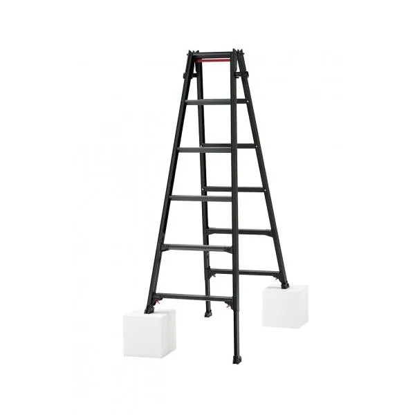 ※法人専用品※長谷川工業 脚部伸縮兼用脚立(BLACK LABEL) 6段 RYZB-18a 1台