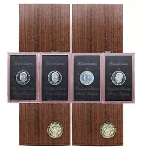 1971-1974 S プルーフ アイゼンハワー 4 ブラウン ボックス ロット アイク ドル 40% シルバー US コイン