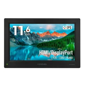 センチュリー HDMI/DisplayPort 入力対応11.6インチ plus one Full HDモニター LCD-11600FHD4_FP