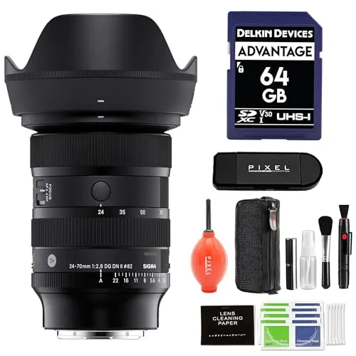 Sigma 24-70mm f/2.8 DG DN II アートレンズ Sony Eマウント用 Pixel Advanced アクセサリー & トラベルバンドル | 57A965 | 24-70mm f/2.8 DG DN II Art。
