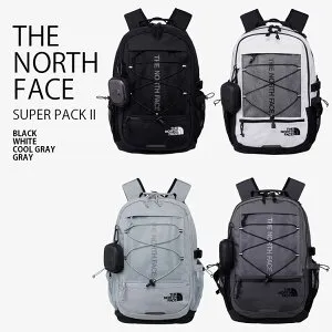 THE NORTH FACE ノースフェイス リュック SUPER PACK II スーパー パック バックパック デイパック ロゴ カジュアル ストリート 通学 通勤 新学期 A4収納 WHITELABEL ブラック ホワイト グレー NM2DQ61J NM2DP0