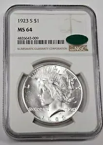 1923-S ピース シルバー ダラー NGC MS64 CAC [114DUB]