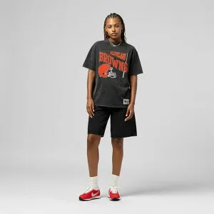 ミッチェル&ネス レディース トップス Tシャツ Women's Mitchell & Ness Black Cleveland Browns Team Dynamic Boyfriend Mineral Wash T-Shirt Brn Black ブラック