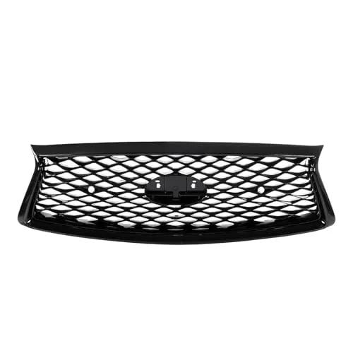 車のフロントメッシュグリル に適合する インフィニティ Q50 Q50S 2014 2015 2016 2017 2018 2019 2020 2021 2022 フロントグリルレーシングアッパーバンパーフードメッシュグリッドエアインテーク(For 201
