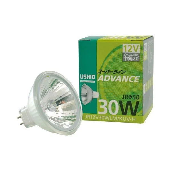 (まとめ) ウシオライティング ハロゲンランプ スーパーラインアドバンス 30W 中角 GU5.3口金 ミラー付 JR12V30WLM／KUV-H 1個 〔×5セット〕