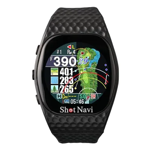 Shot Navi (ショットナビ) INFINITY Touch ブラック 1.2インチカラー液晶 最新GPSチップ「M10」搭載 日本製（国内ISO9001認定工場生産） GPSゴルフナビ ゴルフ距離計 GPSナビ ゴルフウォッチ 競技利用OK