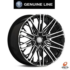 送料無料 ホイールのみ 4本セット WALD JENUINELINE BM001 ブラック/ポリッシュ 22インチ 9.0J インセット+33 5穴 PCD120 ヴァルド ジェニュインライン JWL TPMS対応 レクサス LS BMW
