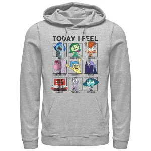 ディズニー メンズ トップス Tシャツ パーカー グラフィック Disney's Inside Out 2 Today I Feel Group Shot Emotion Boxes Men's Graphic Hoodie Athletic Heather ヘザー
