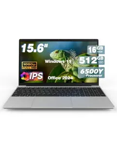 ノートパソコン15.6インチIPS1080Pスクリーン6500Yプロセッサー3.4Ghz16GBRAM512GBSSD指紋認識バックライト付きキーボードWiFiUSBCウェブカメラHDMI