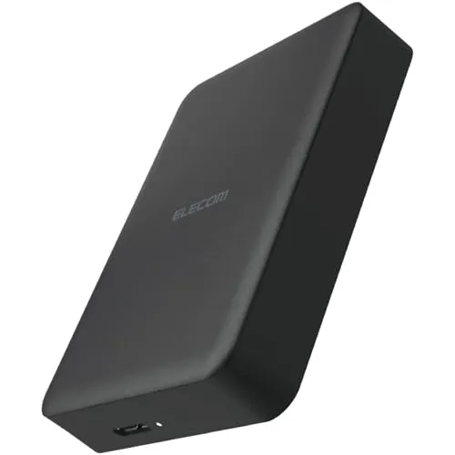 エレコム 外付けハードディスク ポータブル HDD 4TB USB 5Gbps USB3.2(Gen1) 対応 テレビ録画 PC 静音 ELP-STV040UBK