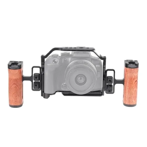 互換性がありますCanon EOS R10 カメラケージリグと、ビデオ写真用のハンドルと位置決め穴が付いています。(Double-sided handle)