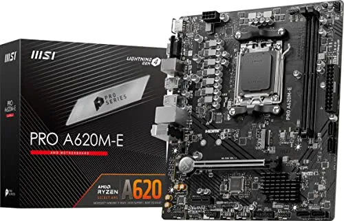 MSI マザーボードPRO A620M-E Ryzen 7000 シリーズ(AM5)対応A620チップセット 4K60Hz DDR5 OC対応Micro-ATX MB6161