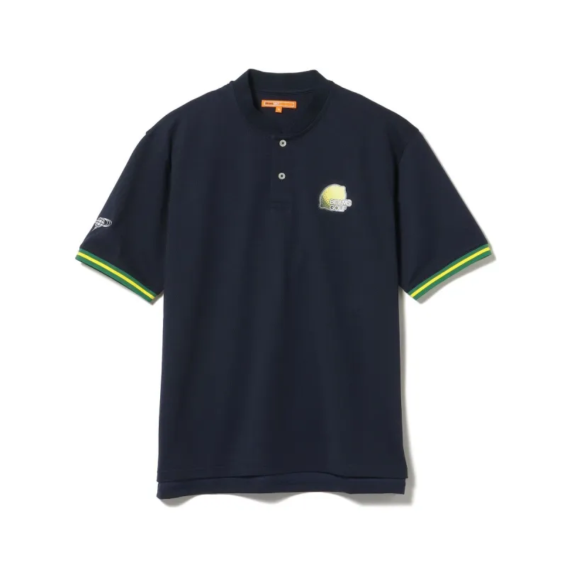 [値下げしました] ビームスゴルフ BEAMS GOLF ORANGE LABEL ORANGE LABEL レモンロゴ ブレードカラー ポロシャツ ネイビー 79 メンズ