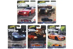 ホットウィール 1/64 プレミアム 2025 ワイルドスピード Lケース 5台セットHot Wheels 1:64 Premium 2025 Fast & Furious L Case Set of 5 Cars