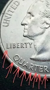 2006 P ノースダコタ クォーター エラー、DDO および DDR、未クリーニング、実際のコイン