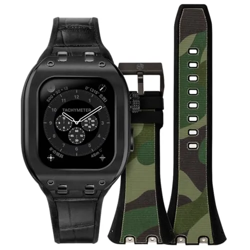 [HUMBLE RICH(ハンブルリッチ)] クラシック アップルウォッチケース 41mm シリーズ9/8/7対応 再生ステンレススティールケース ブラックバンド WBB0289008-SET-018 ユニセックス [並行輸入品]