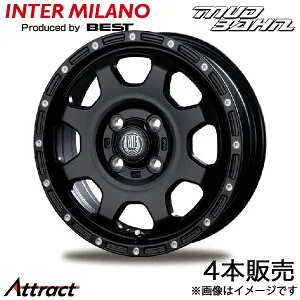 インターミラノ マットバーン XR-910K ムーヴ/ムーヴカスタム LA100系 アルミホイール 4本(15×4.5J 4-100 +45 マットブラック)