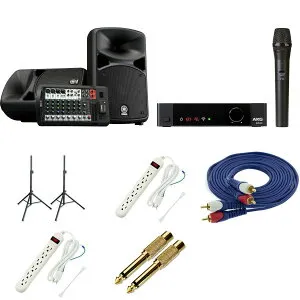 6大特典付 【ワイヤレスマイクPAセット】YAMAHA(ヤマハ) STAGEPAS_600BT / DMS300 SET AKG(アーカーゲー)ワイヤレスマイク夏休スペシャル