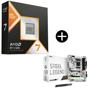 AMD Ryzen 7 9850X3D W/O Cooler WOF 100-100001973WOF CPU (8C/16T 4.7Ghz 120W) + ASRock B650 Steel Legend WiFi マザーボード セット