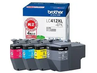 【純正】インクカートリッジ 4色パック(大容量) LC412XL-4PK 対応型番：MFC-J7300CDW、MFC-J7100CDW他