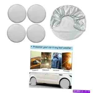 Wheel Covers Set of 4 トラックトレーラーキャンピングカーキャンピングカーのために4本のヘビーデューティRV車ホイールタイヤカバーのセット Set Of 4 Heavy Duty RV Car Wheel Tire Covers For Truck Trailer Campe