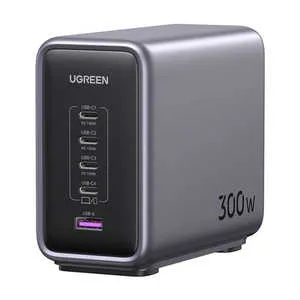 UGREEN Nexode 卓上急速充電器 300W 15853B ［USB Power Delivery対応 /5ポート /GaN(窒化ガリウム) 採用］ グレー UGR-OT-000007