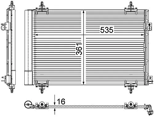 MAHLE エアコンコンデンサー PEUGEOT 308 I (4A_, 4C_) 2.0 HDi 04.2012-10.2014 AC 587 000P
