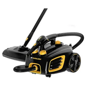 スチームクリーナー アクセサリー20種 ロングコード McCulloch MC1375 Canister Steam Cleaner with 20 Accessories, Extra-Long Power Cord, Chemical-Free Cleaning for Most Floors, Counters, Appliances, Windows, Autos, and More, 1-(Pack), Bla