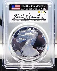 2021 W プルーフ シルバー イーグル PCGS PR70 DCAM エミリー ダムストラ サイン入り先行リリース T2