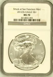 :2012(S) アメリカンイーグル 1オンス NGC サンフランシスコ パーフェクト MS-70 最高グレード