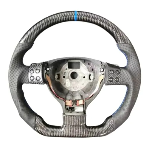 スポーツステアリングホイール Compatible With For EOS For Passat 2003 2004 2005 2006 2007 2008 2009 パドル穴付きカーボンファイバー車のステアリングホイールの交換(With Paddles