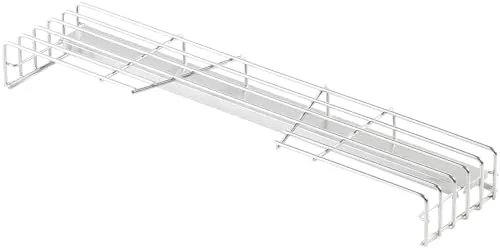 下村企販 排気口カバー付き コンロ奥ラック 幅75cm用 【日本製】 汚れ防止 グリル使用時に移動不要 スライドさせるだけ 取り外して洗える 耐荷重20kg 頑丈 ビルトインガスコンロ・IH対応 鍋 調味料 コンロカバー ステンレス 41812